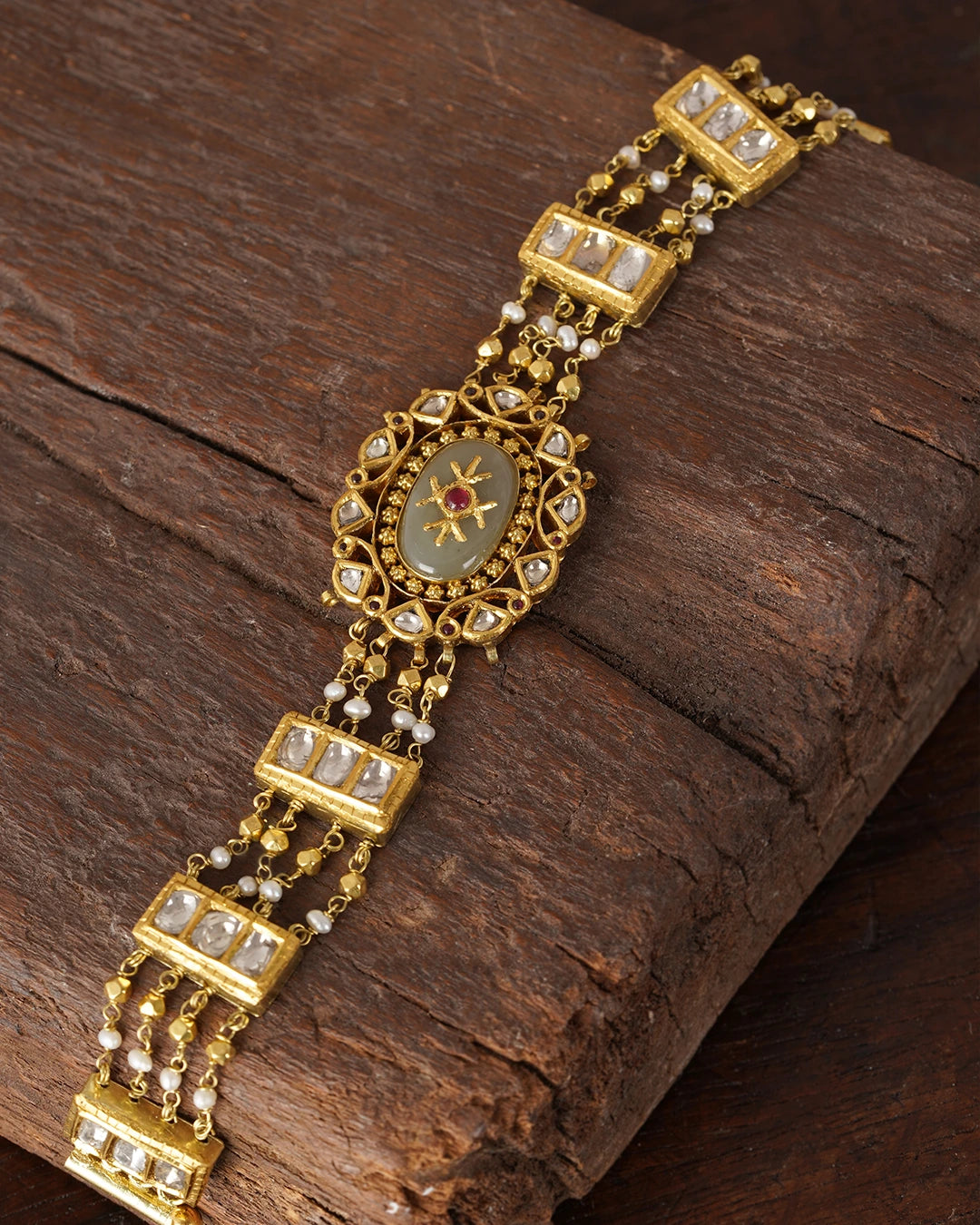 gold and polki bracelet for women