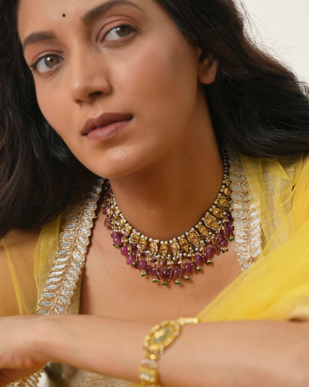 gold indian necklace