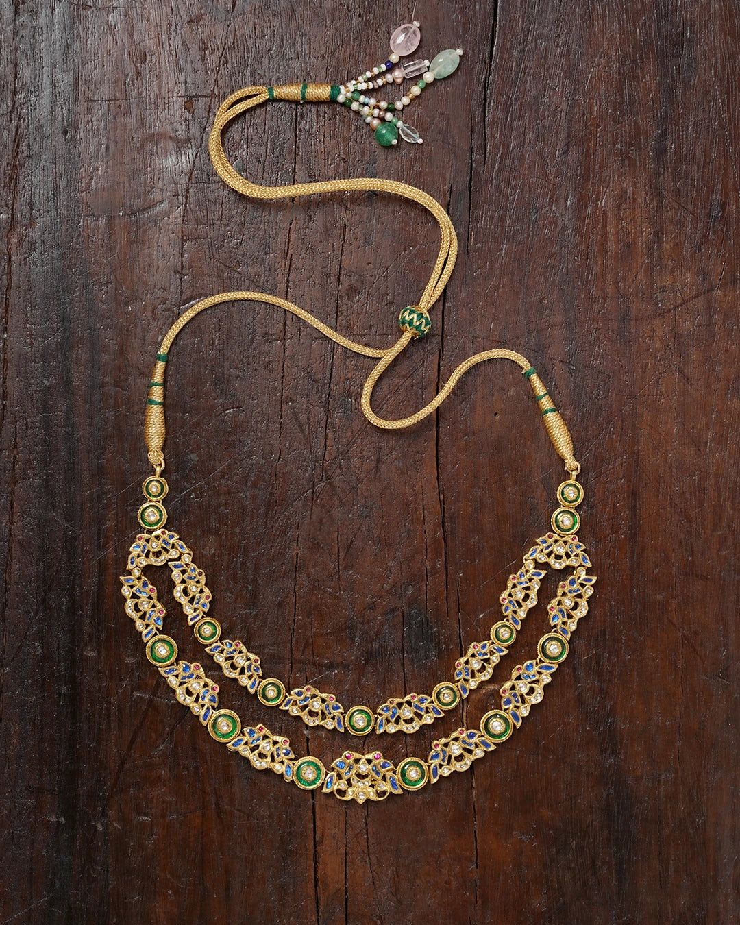 polki and gold necklace for women