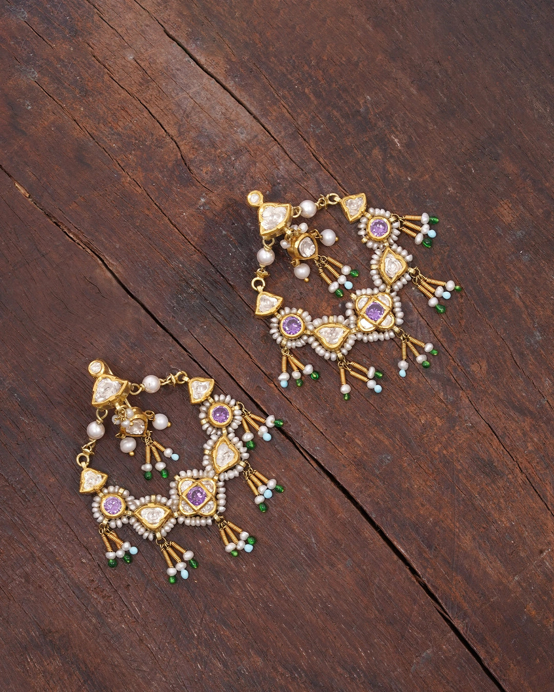 gold chaandbali earrings